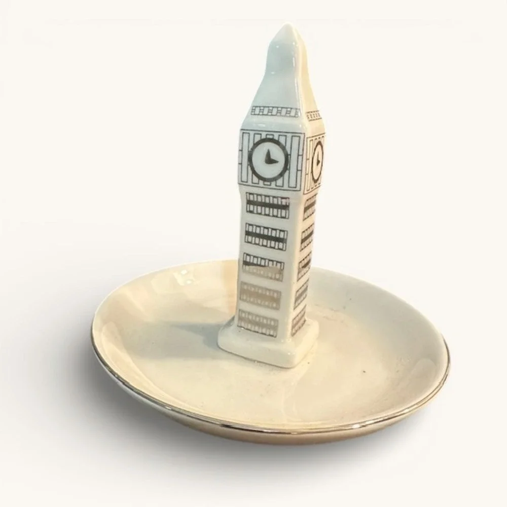 Big Ben London Tower Ring Holder Dish Trinket‎ Tray Decorative Ceramic